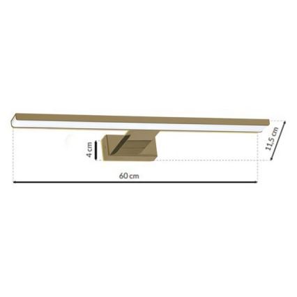 Iluminação de espelho de casa de banho LED SHINE LED/13,8W/230V IP44 latão