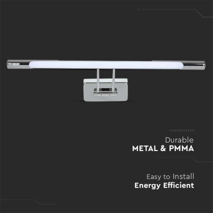 Iluminação de espelho LED LED/9W/230V 3000K 50cm cromado brilhante