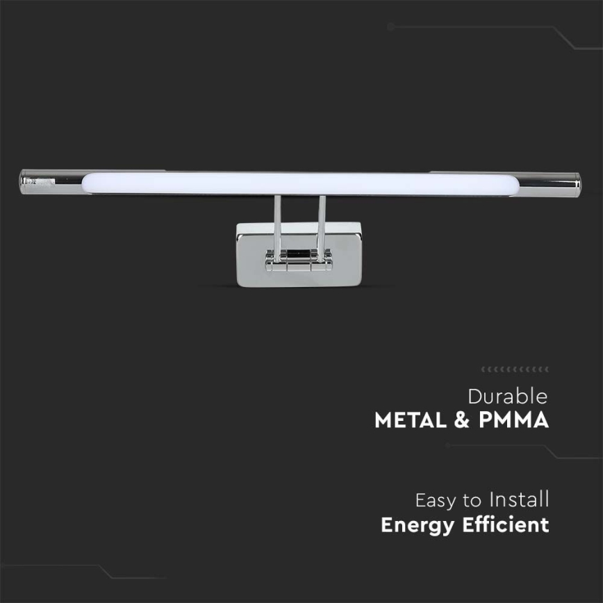 Iluminação de espelho LED LED/9W/230V 3000K 50cm cromado brilhante