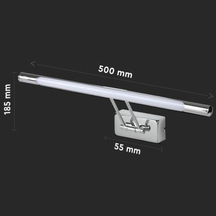 Iluminação de espelho LED LED/9W/230V 3000K 50cm cromado brilhante