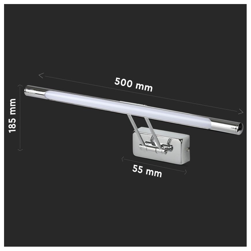 Iluminação de espelho LED LED/9W/230V 3000K 50cm cromado brilhante