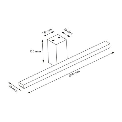 Iluminação de espelho para casa de banho LED ARTEMIS LED/13,8W/230V 4000K 60 cm IP44 dourado