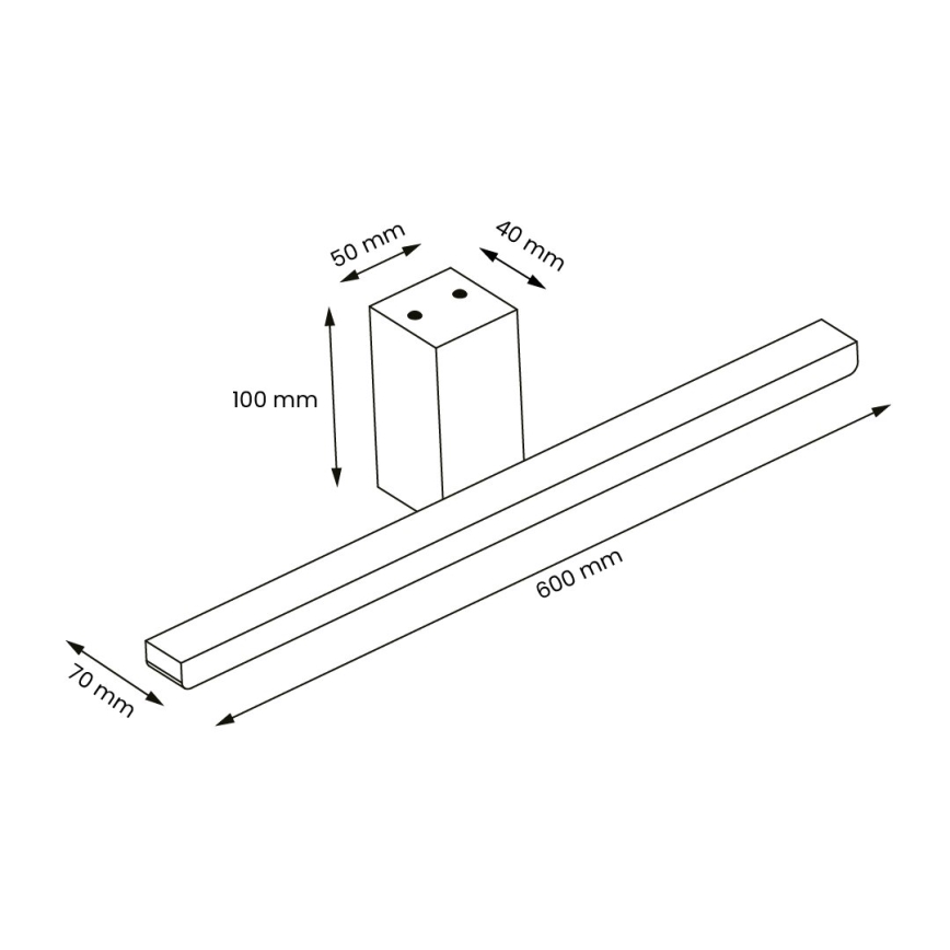 Iluminação de espelho para casa de banho LED ARTEMIS LED/13,8W/230V 4000K 60 cm IP44 dourado