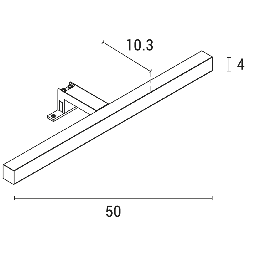Iluminação de espelho para casa de banho LED LED/7W/230V 4000K 50 cm IP44 cromado brilhante