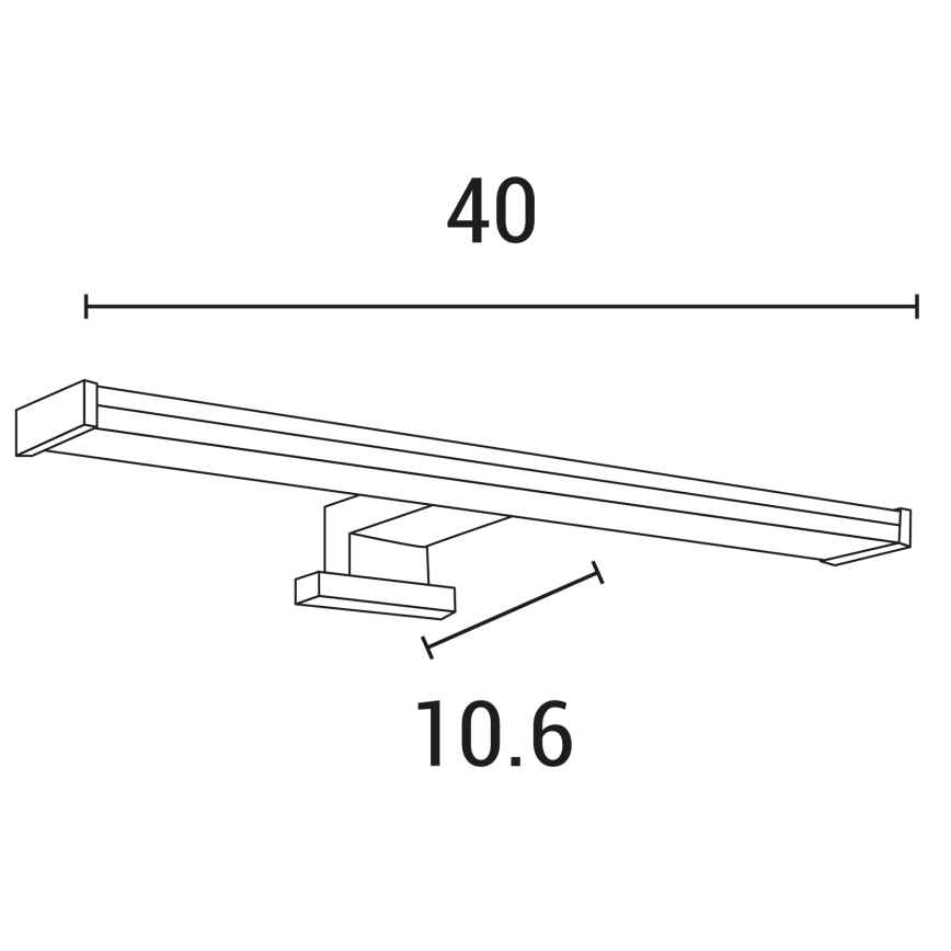 Iluminação de espelho para casa de banho LED LED/8W/230V 3000K 40 cm IP44 cromado brilhante