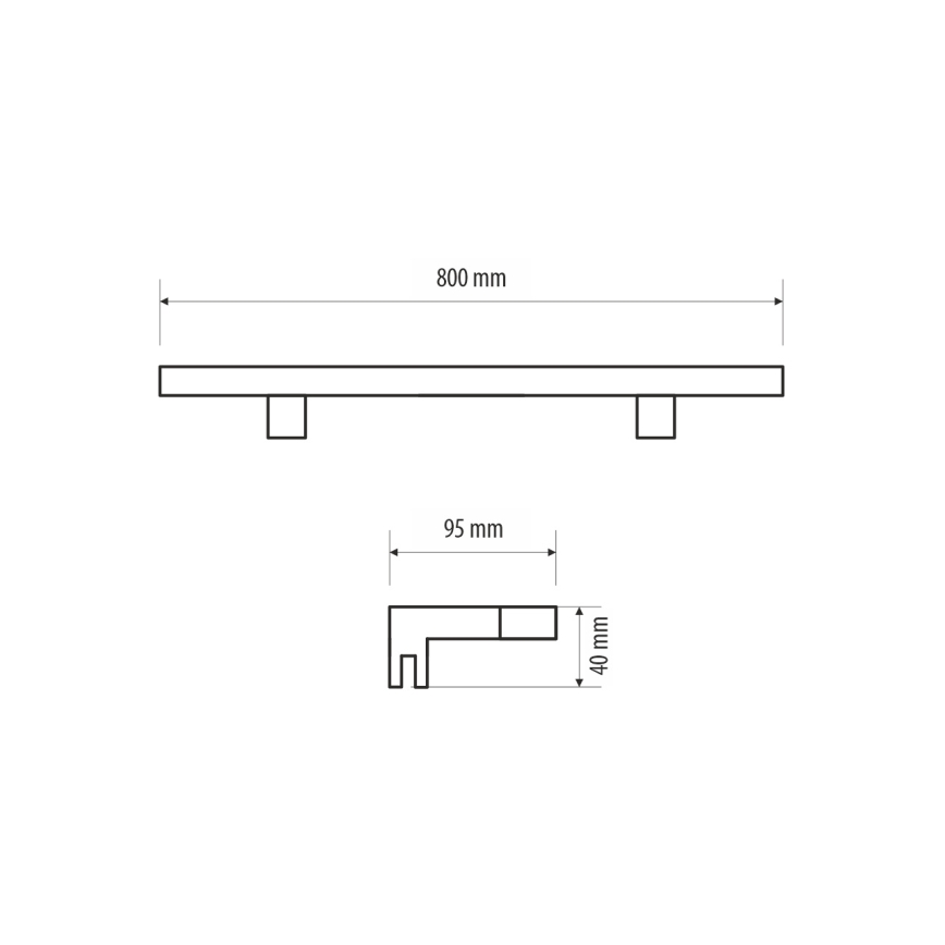 Iluminação de espelho para casa de banho LED MIRROR LED/12W/230V 80 cm IP44 cromado brilhante