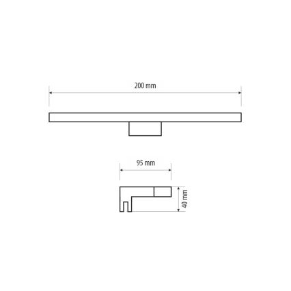 Iluminação de espelho para casa de banho LED MIRROR LED/4W/230V 20 cm IP44 preto