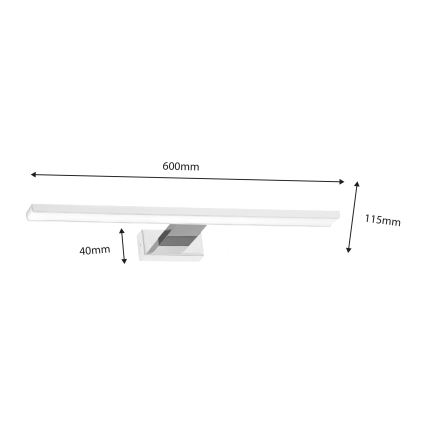 Iluminação de espelho para casa de banho LED SHINE LED/13,8W/230V IP44 branco/cromado brilhante