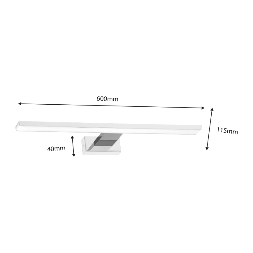 Iluminação de espelho para casa de banho LED SHINE LED/13,8W/230V IP44 branco/cromado brilhante