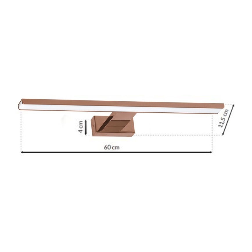Iluminação de espelho para casa de banho LED SHINE LED/13,8W/230V IP44 Rosa dourado