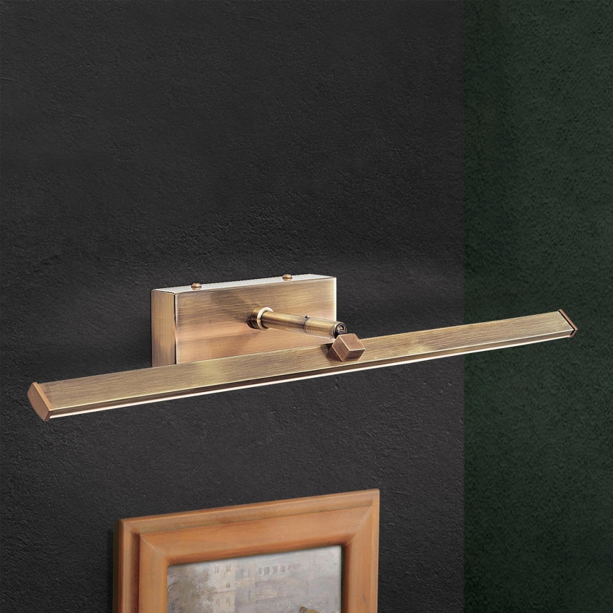 Iluminação de ilustração LED PUBLIO LED/10W/230V 50 cm dourado/pátina