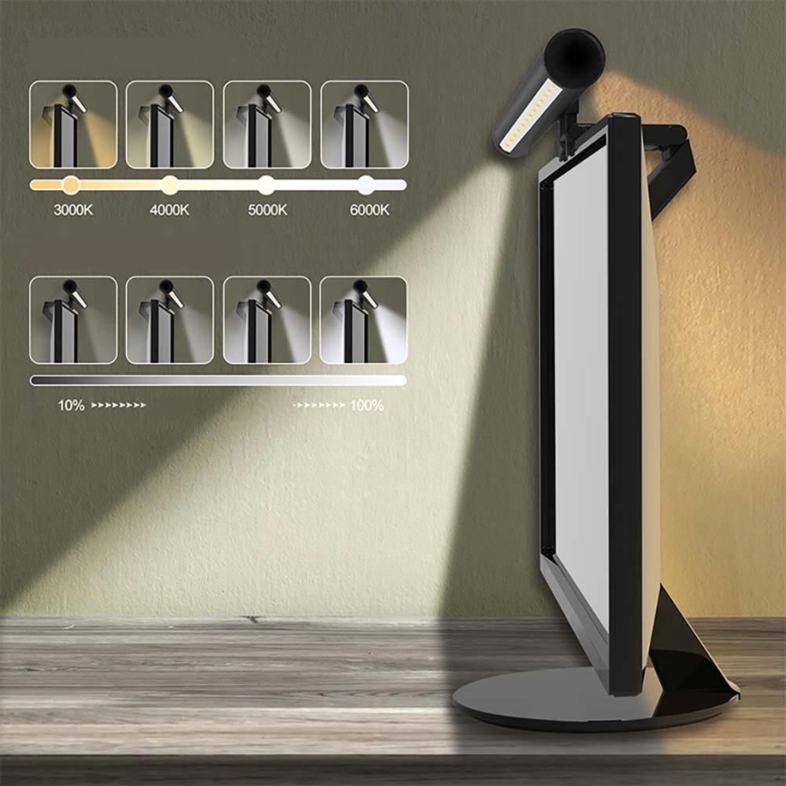 Iluminação de monitor LED com regulação LED/5W/5V 3000/4000/5000/6000K 42 cm preto