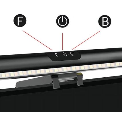 Iluminação de monitor LED com regulação LED/5W/5V 3000/4000/5000/6000K 42 cm preto