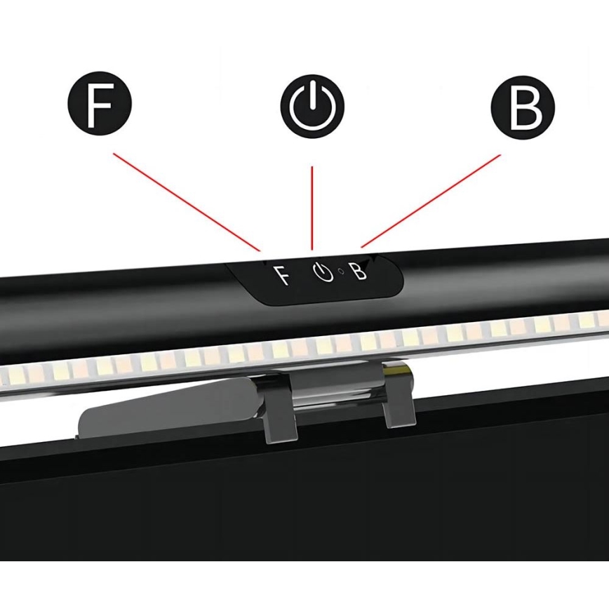 Iluminação de monitor LED com regulação LED/5W/5V 3000/4000/5000/6000K 42 cm preto