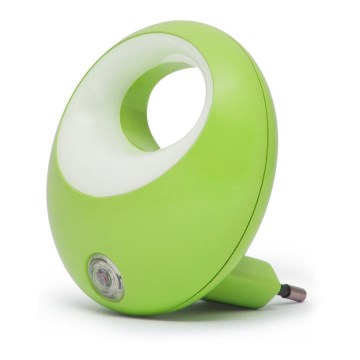 Iluminação de orientação de tomada LED com sensor LED/1W/230V verde