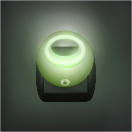Iluminação de orientação de tomada LED com sensor LED/1W/230V verde