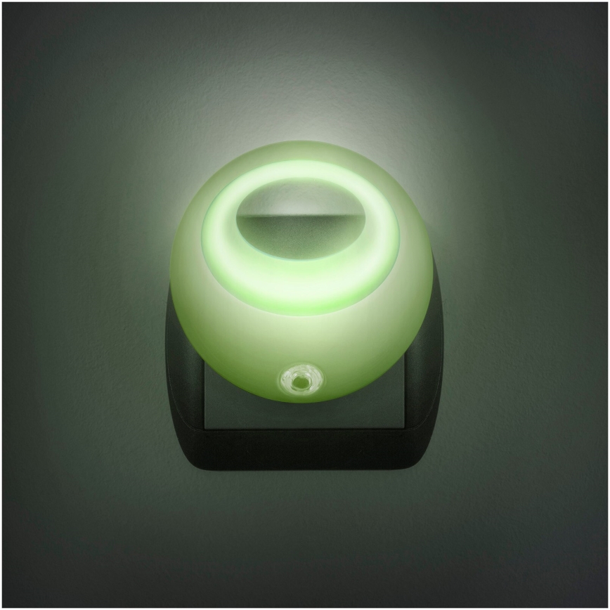 Iluminação de orientação de tomada LED com sensor LED/1W/230V verde