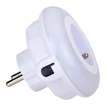 Iluminação de orientação LED com sensor de crepúsculo e tomada LED/0,6W/230V