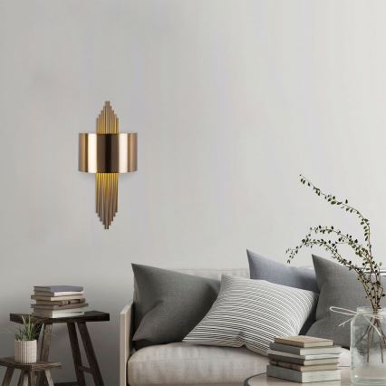 Iluminação de parede 1xE27/40W/230V dourada/cobre