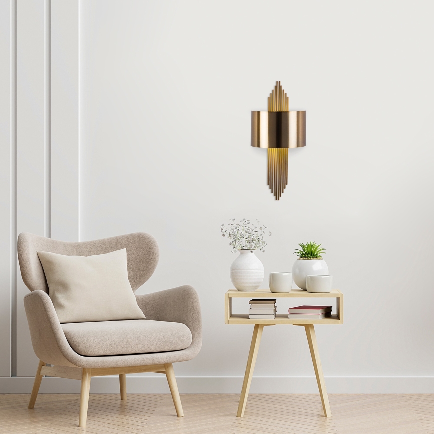 Iluminação de parede 1xE27/40W/230V dourada/cobre