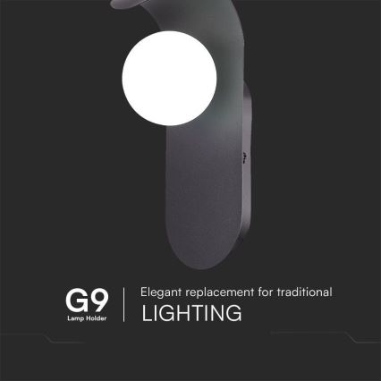 Iluminação de parede 1xG9/5W/230V preto