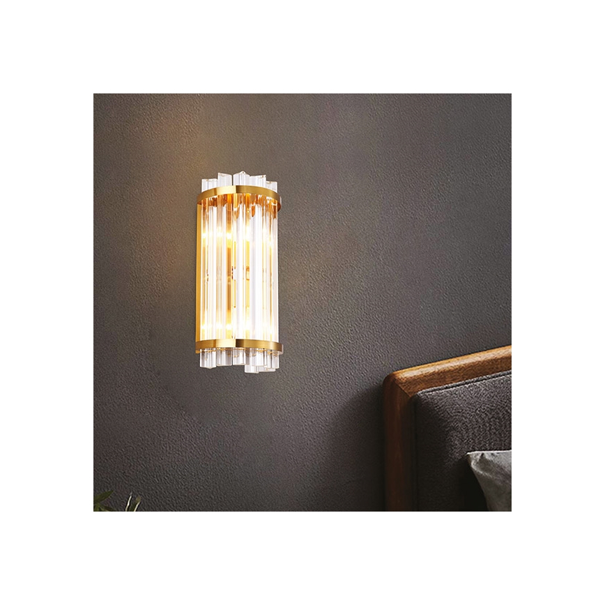 Iluminação de parede 2xE14/7W/230V dourada
