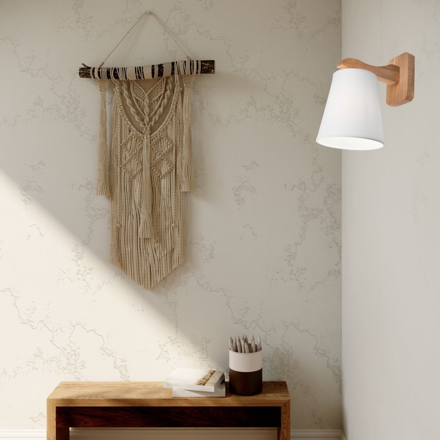 Iluminação de parede ANDREA 1xE27/60W/230V carvalho/branco