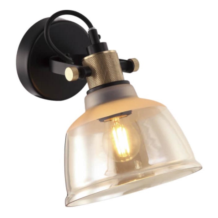 Iluminação de parede ASGARD 1xE27/11W/230V bege/preto/dourado