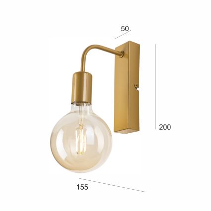 Iluminação de parede ASTRID 1xE27/60W/230V dourado
