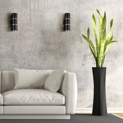 Iluminação de parede BAMBOO 2xGU10/10W/230V preto