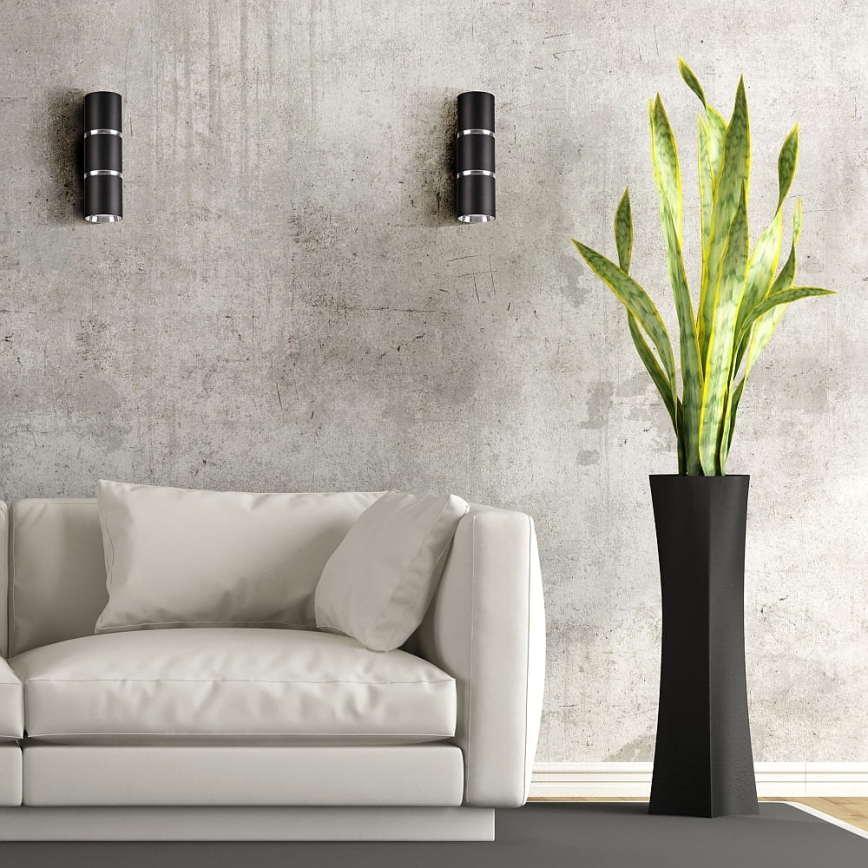 Iluminação de parede BAMBOO 2xGU10/10W/230V preto