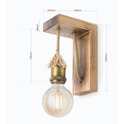 Iluminação de parede BASSENA 1xE27/60W/230V