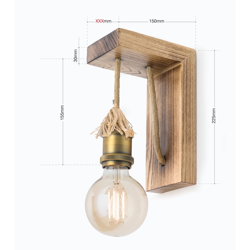 Iluminação de parede BASSENA 1xE27/60W/230V