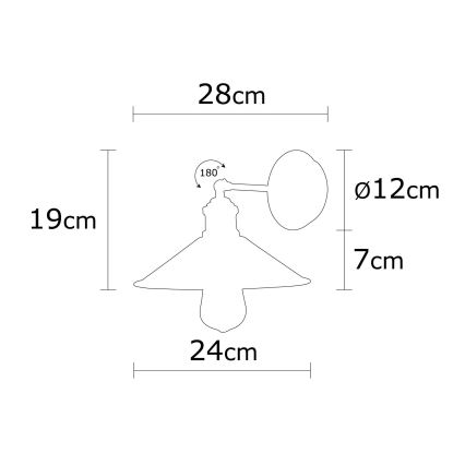 Iluminação de parede BERCESTE 1xE27/40W/230V