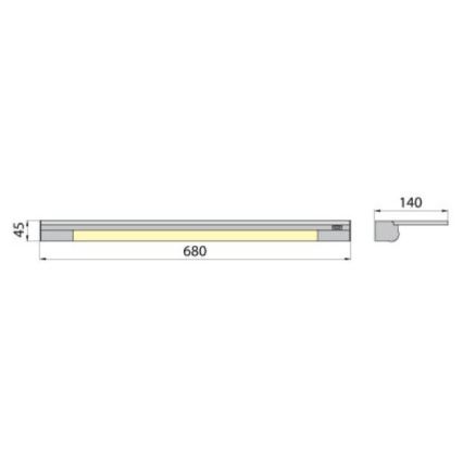 Iluminação de parede com prateleira APERA T5 G5/13W/230V 68 cm