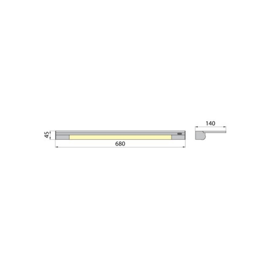 Iluminação de parede com prateleira APERA T5 G5/13W/230V 68 cm