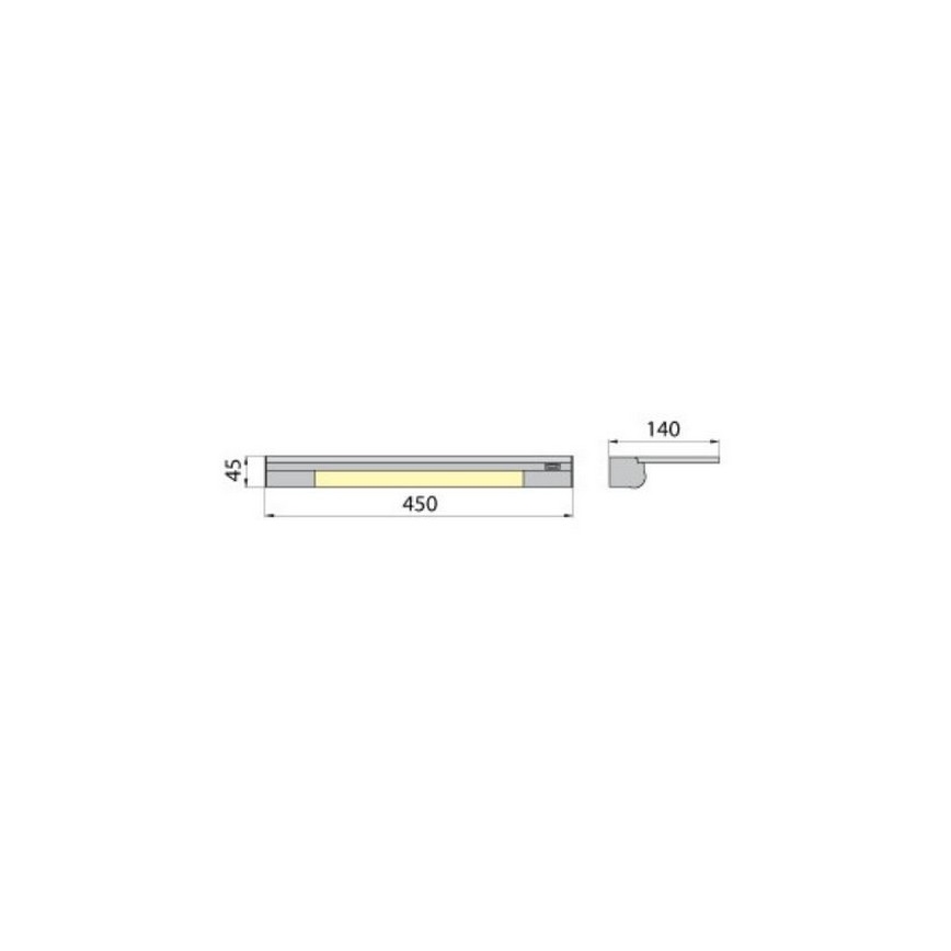 Iluminação de parede com prateleira APERA T5 G5/8W/230V 45 cm