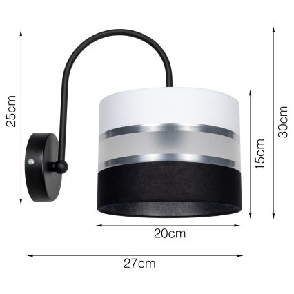 Iluminação de parede CORAL 1xE27/60W/230V preta/branca