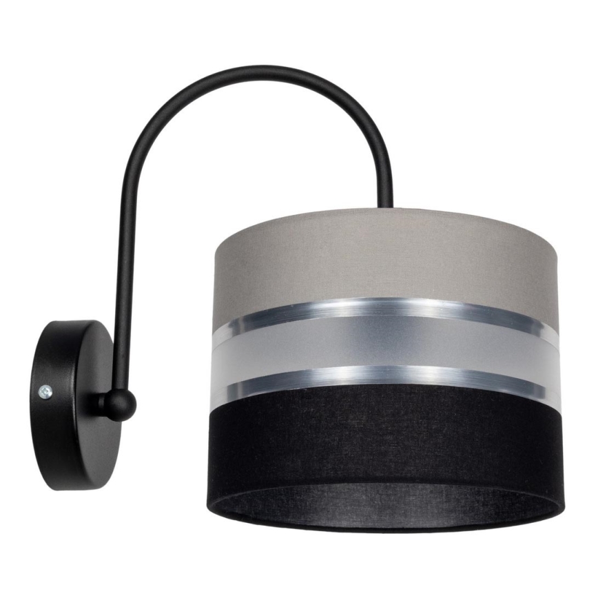 Iluminação de parede CORAL 1xE27/60W/230V preto/cinzento