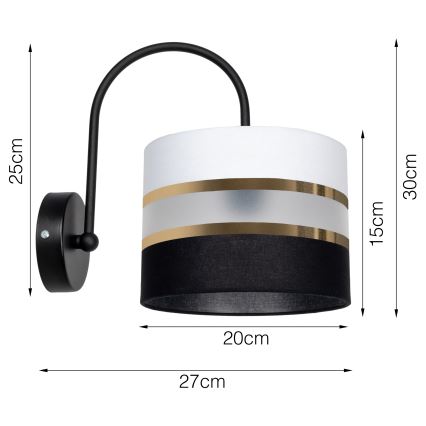 Iluminação de parede CORAL 1xE27/60W/230V preto