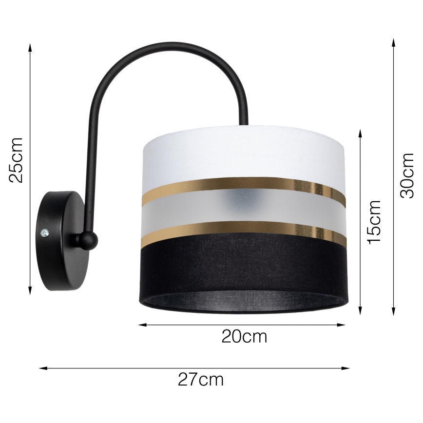 Iluminação de parede CORAL 1xE27/60W/230V preto