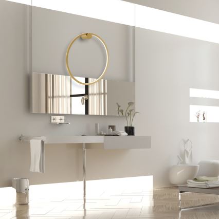 Iluminação de parede de casa de banho LED SATURNO LED/25W/230V IP44 dourada