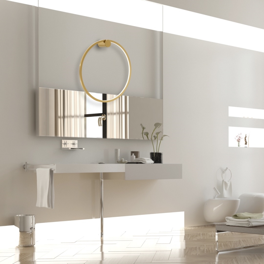 Iluminação de parede de casa de banho LED SATURNO LED/25W/230V IP44 dourada