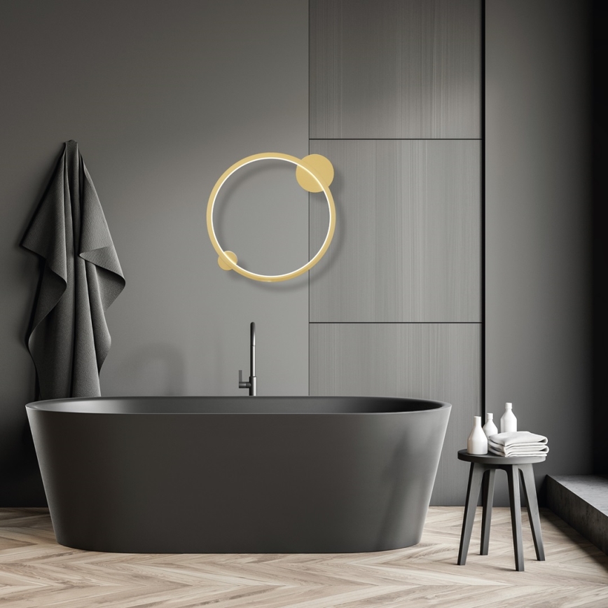 Iluminação de parede de casa de banho LED SATURNO LED/25W/230V IP44 dourada