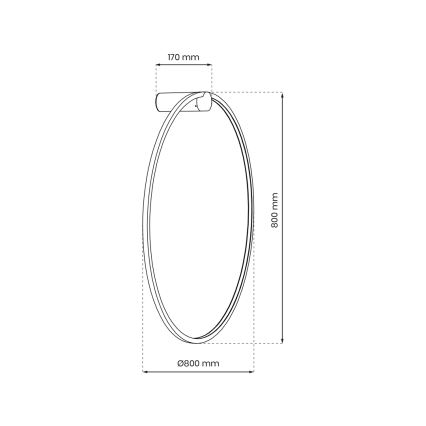 Iluminação de parede de casa de banho LED SATURNO LED/46W/230V IP44 antracite