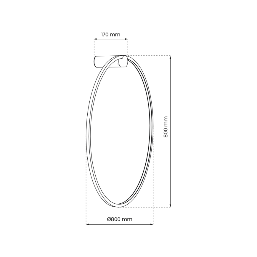 Iluminação de parede de casa de banho LED SATURNO LED/46W/230V IP44 dourada