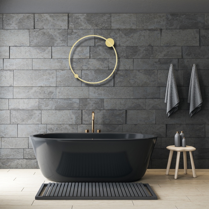 Iluminação de parede de casa de banho LED SATURNO LED/46W/230V IP44 dourada