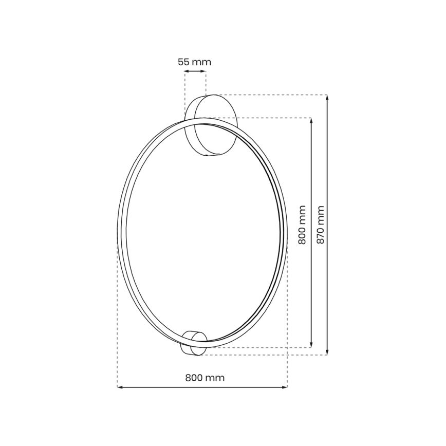 Iluminação de parede de casa de banho LED SATURNO LED/46W/230V IP44 dourada