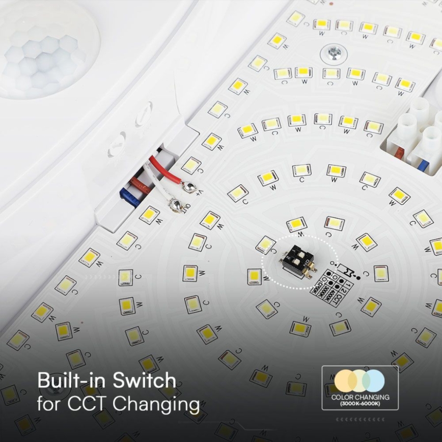 Iluminação de parede para casa de banho LED com sensor SAMSUNG CHIP LED/15W/230V 3000/4000/6000K IP44 branco