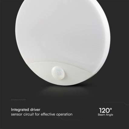 Iluminação de parede para casa de banho LED com sensor SAMSUNG CHIP LED/15W/230V 3000/4000/6000K IP44 branco